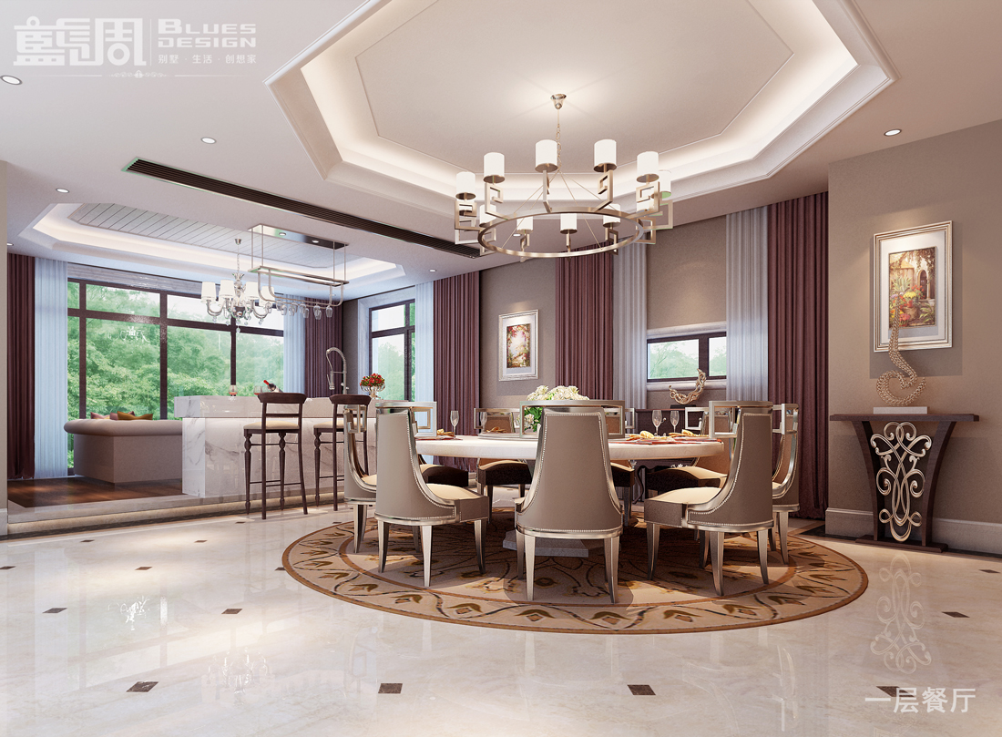 燕晗山居別墅裝修設計-餐廳